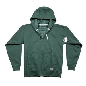 Eddie Bauer Signature Fleece Sweatshirt Hoodie Full Zip Green Alder S